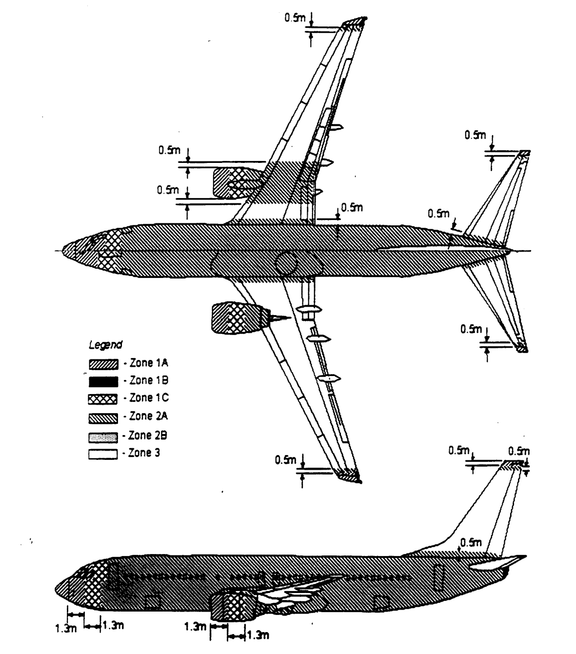 Example of Lightning Strike Zone Details for Transport Aircraft